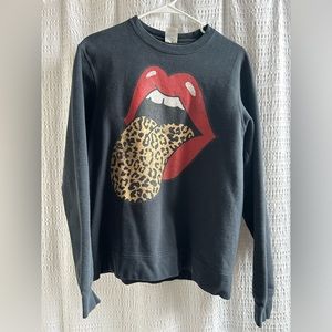 Black Rolling Stones crewneck